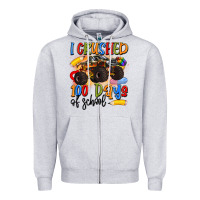 Heather Grey i crushed 100 days of school Zipper Hoodie - Artiststas