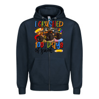 Navy i crushed 100 days of school Zipper Hoodie - Artiststas