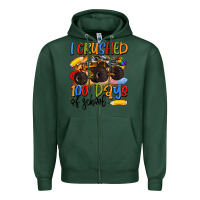 Sports Green i crushed 100 days of school Zipper Hoodie - Artiststas
