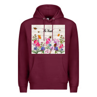Burgundy be kind wildflower Premium Hoodie - TumblerDesignByShophia