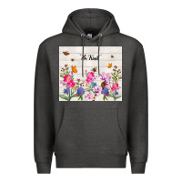 Charcoal Heather be kind wildflower Premium Hoodie - TumblerDesignByShophia