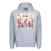 Heather Grey be kind wildflower Premium Hoodie - TumblerDesignByShophia