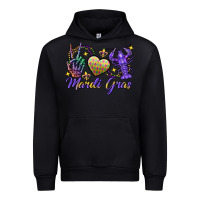 Black Peace love crawfish Mardi Gras skeleton hand Urban Hoodie - FaDigitalArtStudio