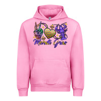 Fuchsia Pink Peace love crawfish Mardi Gras skeleton hand Urban Hoodie - FaDigitalArtStudio