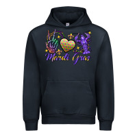 Navy Peace love crawfish Mardi Gras skeleton hand Urban Hoodie - FaDigitalArtStudio