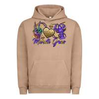 Pigment Burro Peace love crawfish Mardi Gras skeleton hand Urban Hoodie - FaDigitalArtStudio