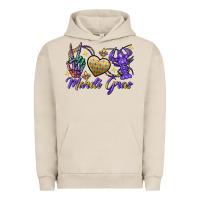 Pigment French Oak Peace love crawfish Mardi Gras skeleton hand Urban Hoodie - FaDigitalArtStudio