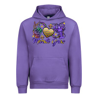 Tulip Peace love crawfish Mardi Gras skeleton hand Urban Hoodie - FaDigitalArtStudio