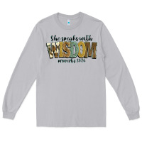 Moon Dust she speaks with wisdom proverbs 31 26 Long Sleeve Tee - NancyCooperArtShop