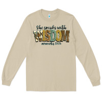 Mushroom she speaks with wisdom proverbs 31 26 Long Sleeve Tee - NancyCooperArtShop
