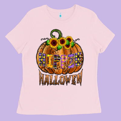 Hippie Halloween Ladies Tee Designed By Cowhidedigitalart