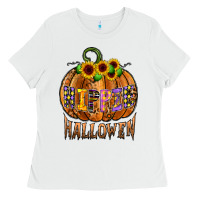 White hippie halloween Ladies Tee - CowhideDigitalArt