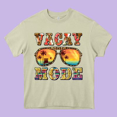 Vacay Mode Heavy Core Tee Designed By Barkaloodesign