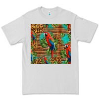 Dove Grey macaw parrot seamless pattern Premium Tee - HRA Design Shop