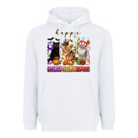 White happy hallothanksmas cats Heavyweight Hoodie - texasbilliewilder