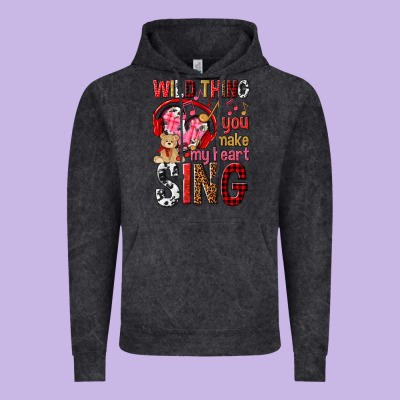 Wild Thing You Make My Heart Sing Vintage Hoodie Designed By Nancycooperartshop