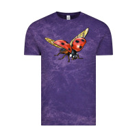Cloud Purple Ladybug Flying Vintage Tee - LillyAllenDesigns