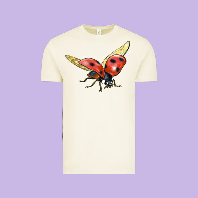 Ladybug Flying Vintage Tee Designed By Lillyallendesigns