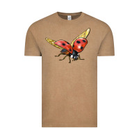 Vintage Coffee Ladybug Flying Vintage Tee - LillyAllenDesigns