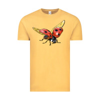 Vintage Mustard Ladybug Flying Vintage Tee - LillyAllenDesigns
