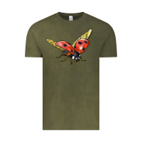 Vintage Olive Ladybug Flying Vintage Tee - LillyAllenDesigns