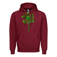 Burgundy lucky st patrick s day Zipper Hoodie - Artiststas