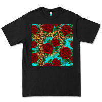 Black leopard roses seamless pattern Premium Tee - HRA Design Shop