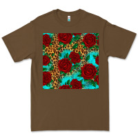 Cacao leopard roses seamless pattern Premium Tee - HRA Design Shop