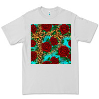 Dove Grey leopard roses seamless pattern Premium Tee - HRA Design Shop