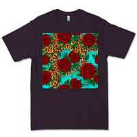 Plum leopard roses seamless pattern Premium Tee - HRA Design Shop