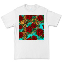 White leopard roses seamless pattern Premium Tee - HRA Design Shop