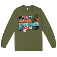 Army Green small businesses summer vibe Long Sleeve Tee - NancyCooperArtShop