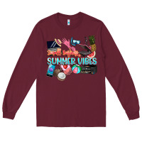 Burgundy small businesses summer vibe Long Sleeve Tee - NancyCooperArtShop