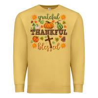 Antique Gold Grateful thankful blessed Premium Sweatshirt - NancyCooperArtShop