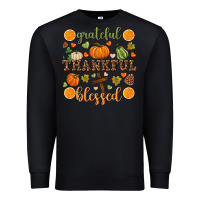 Black Grateful thankful blessed Premium Sweatshirt - NancyCooperArtShop