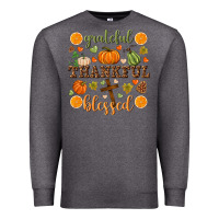 Charcoal Heather Grateful thankful blessed Premium Sweatshirt - NancyCooperArtShop