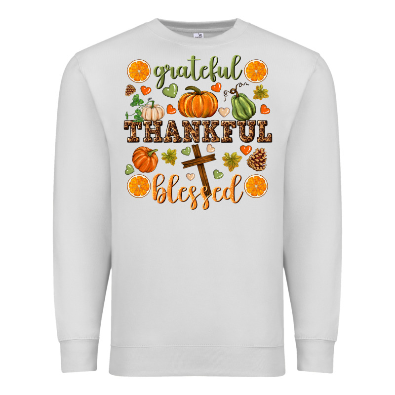 Grateful Thankful Blessed Premium Sweatshirt by NancyCooperArtShop | Teevron
