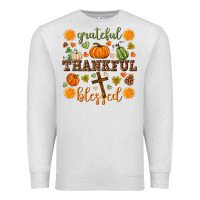 Oatmeal Heather Grateful thankful blessed Premium Sweatshirt - NancyCooperArtShop