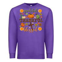 Purple Grateful thankful blessed Premium Sweatshirt - NancyCooperArtShop