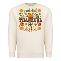 Sandshell Grateful thankful blessed Premium Sweatshirt - NancyCooperArtShop