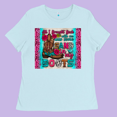 All I Brought Back With Me Was Some Sand In My Boots Tumbler Ladies Tee Designed By Hra Design Shop