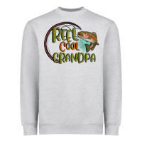 Heather Grey reel cool  grandpa Heavyweight Sweatshirt - MaliasSmallBusiness