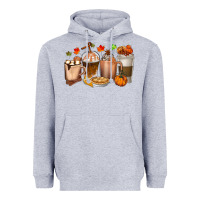 Heather Grey Pumpkin Spice Coffee Cups Heavyweight Hoodie - texasbilliewilder