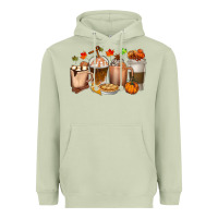 Matcha Pumpkin Spice Coffee Cups Heavyweight Hoodie - texasbilliewilder