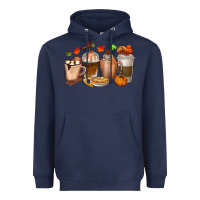 Navy Pumpkin Spice Coffee Cups Heavyweight Hoodie - texasbilliewilder