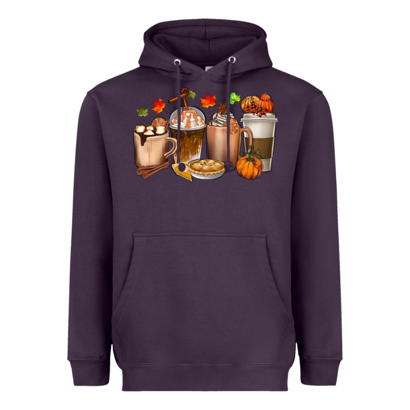 Pumpkin Spice Coffee Cups Heavyweight Hoodie by texasbilliewilder | Teevron