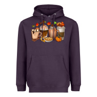 Plum Pumpkin Spice Coffee Cups Heavyweight Hoodie - texasbilliewilder