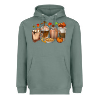 Sage Pumpkin Spice Coffee Cups Heavyweight Hoodie - texasbilliewilder