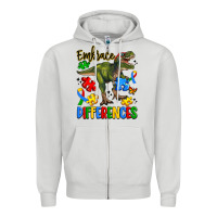 Dove Grey embrace differences Zipper Hoodie - Artiststas