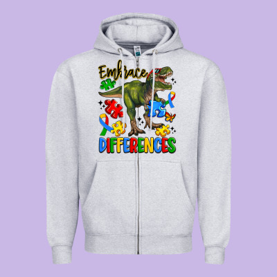 Embrace Differences Zipper Hoodie Designed By Artiststas